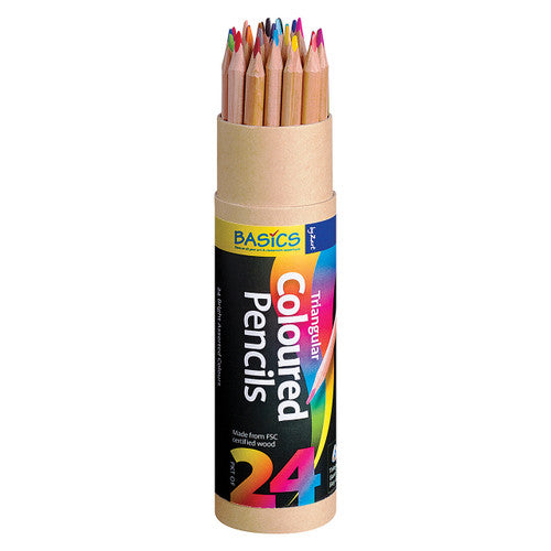 Creative School Supply Basics Triangular Colour Pencils Assorted Pack of 24