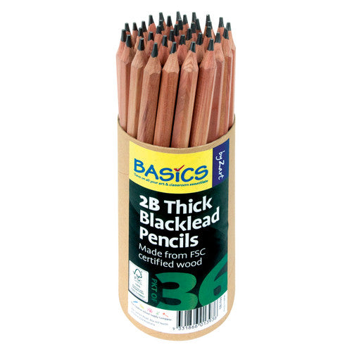 Creative School Supply Basics Blacklead Pencils Thick 2B Pack of 36