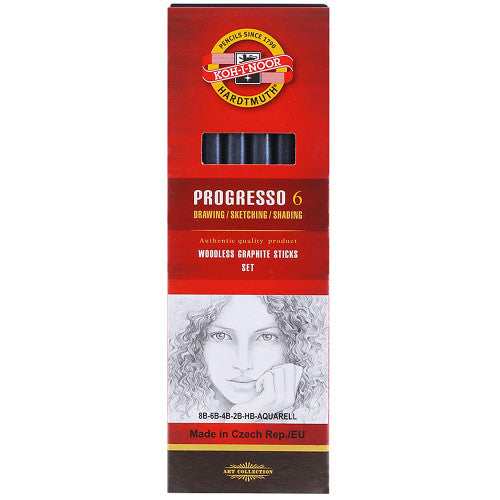 ZARTART PROGRESSO WOODLESS GRAPHITE PENCIL SET 6