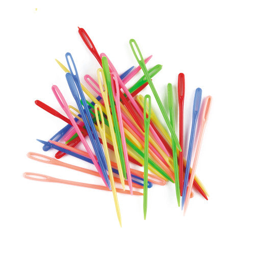Educational Colours Plastic Needles 75mm Long Pack of 32