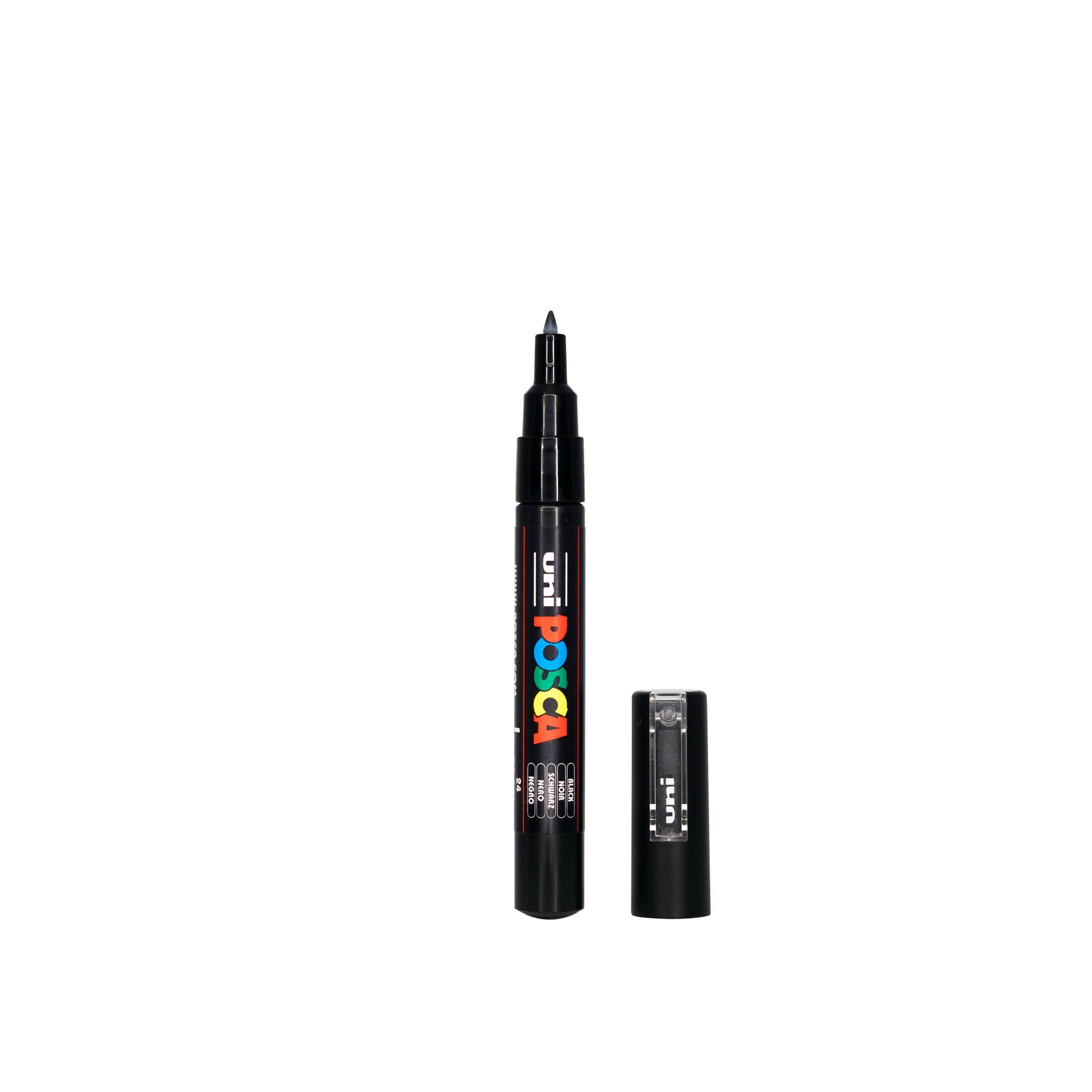 POSCA PC-1M Paint Marker with cap on and cap removed