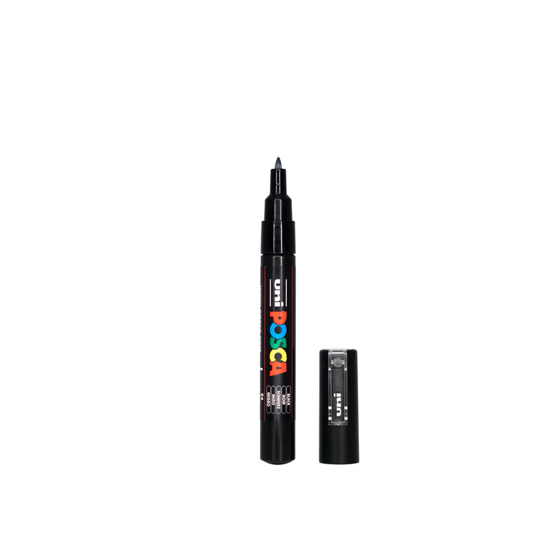 POSCA PC-1M Paint Marker with cap on and cap removed