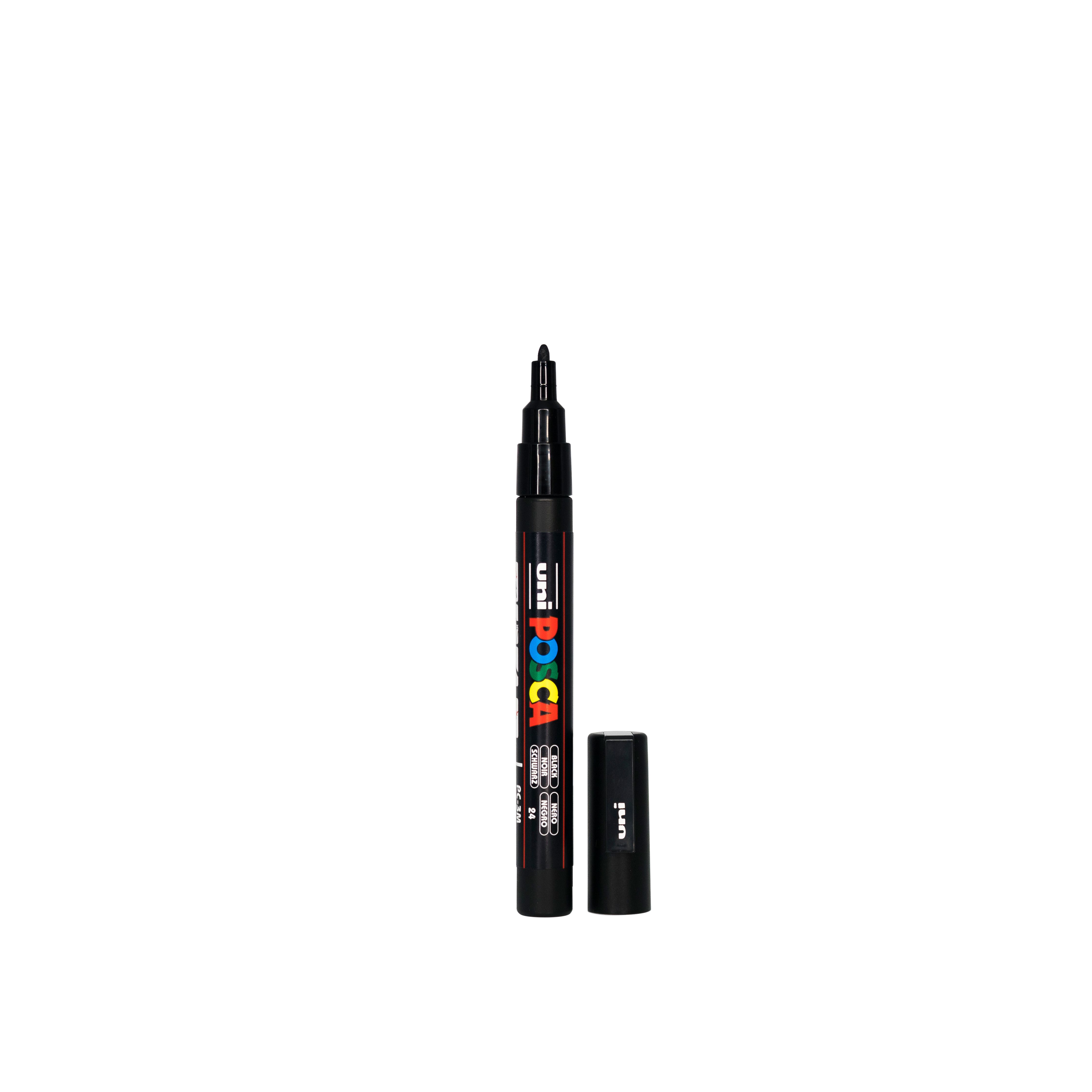 POSCA PC-3M Paint Marker with cap on and cap removed