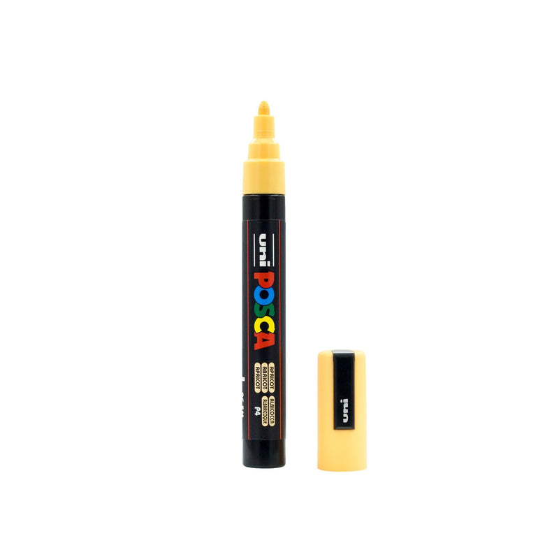 POSCA PC-5M Paint Marker Medium Bullet Tip Apricot single pen showing ink colour