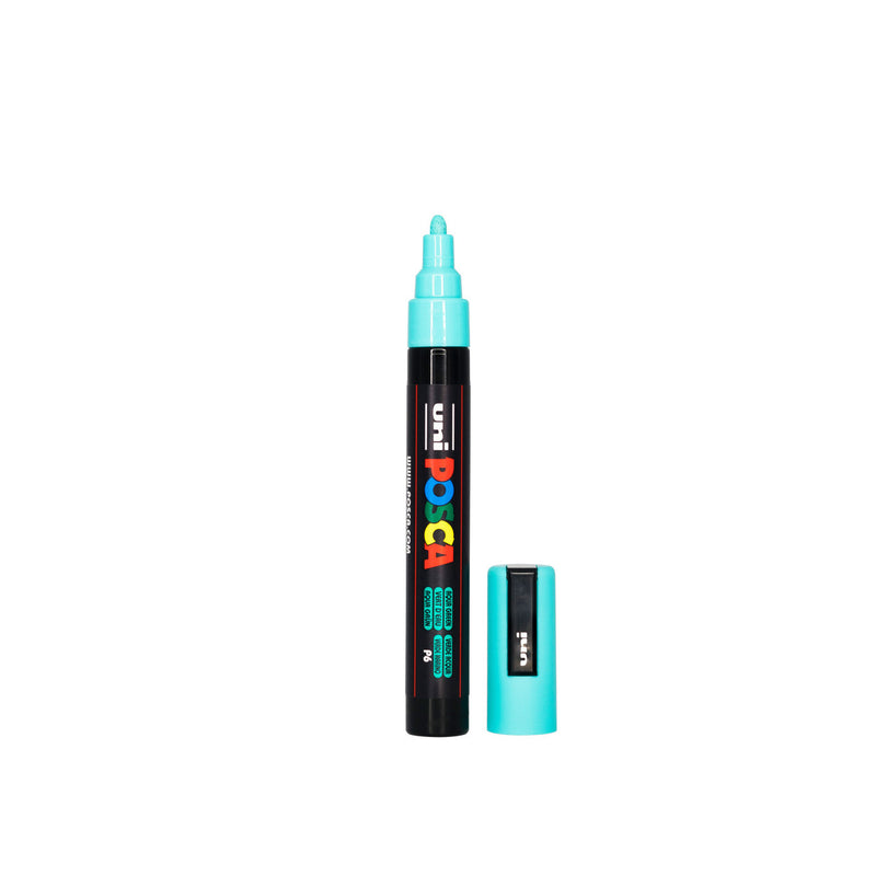 POSCA PC-5M Paint Marker Medium Bullet Tip Aqua Green single pen showing ink colour