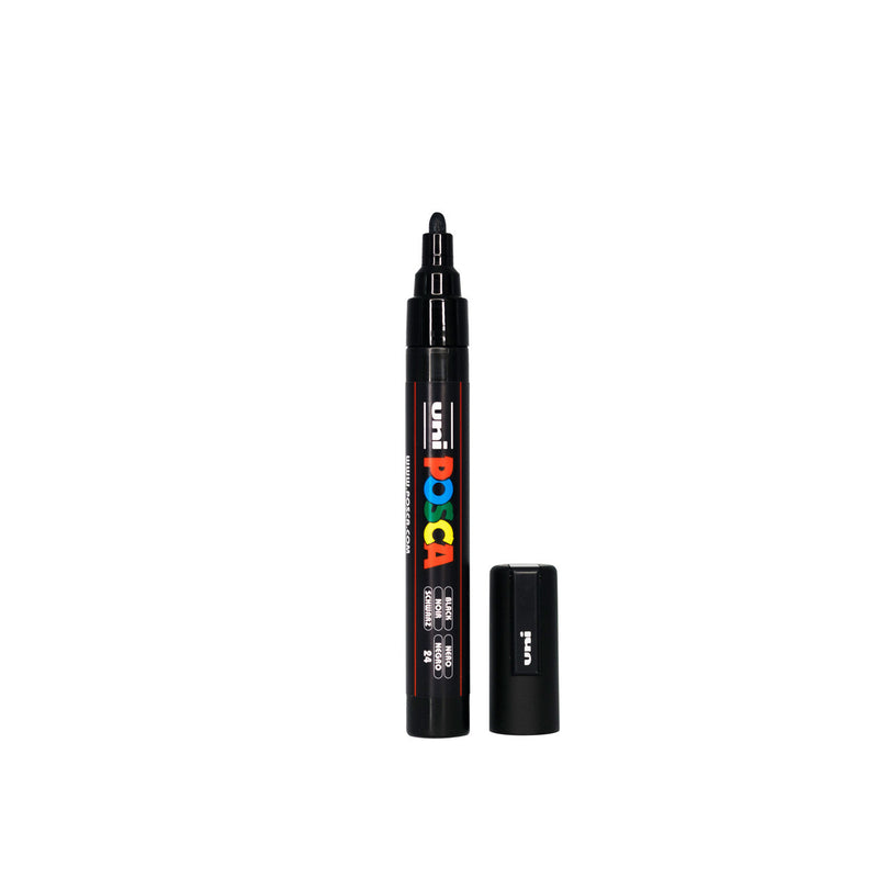 POSCA PC-5M Paint Marker Medium Bullet Tip in Black, 1.8-2.5mm line width
