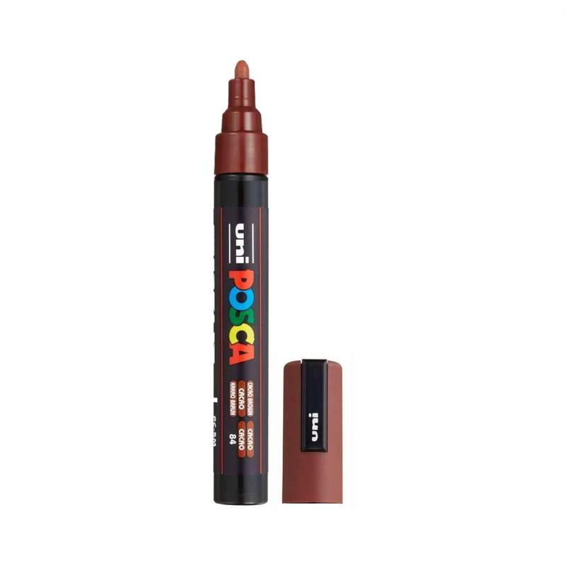 POSCA PC-5M Paint Marker Medium Bullet Tip Cacao Brown single pen showing ink colour