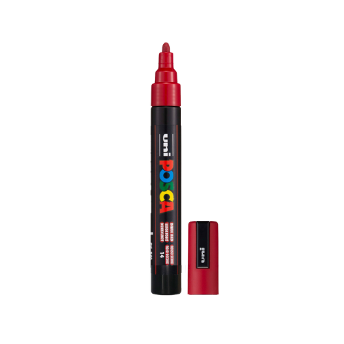 POSCA PC-5M Paint Marker Medium Bullet Tip Dark Red single pen showing ink colour