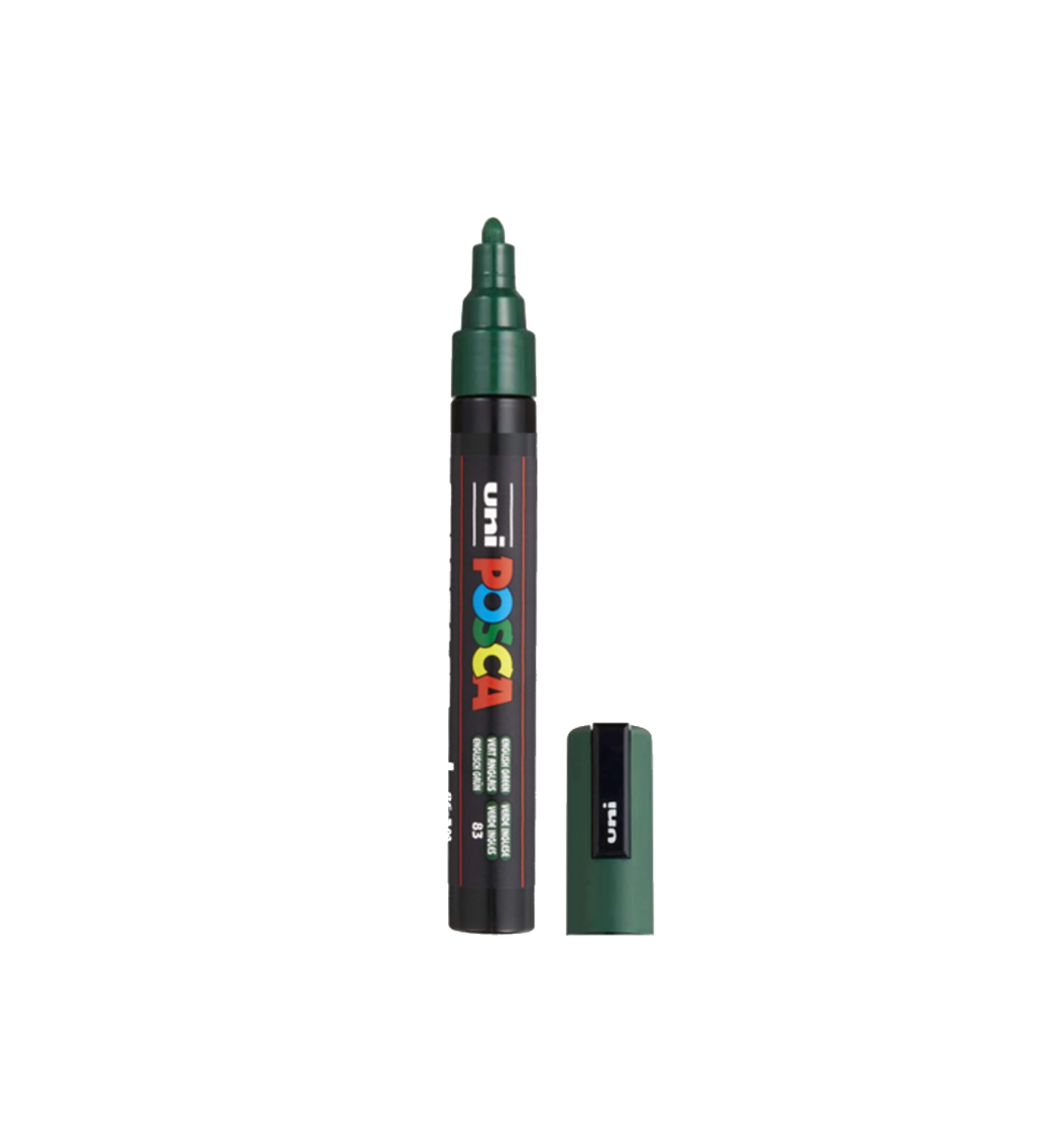 POSCA PC-5M Paint Marker Medium Bullet Tip English Green single pen showing ink colour