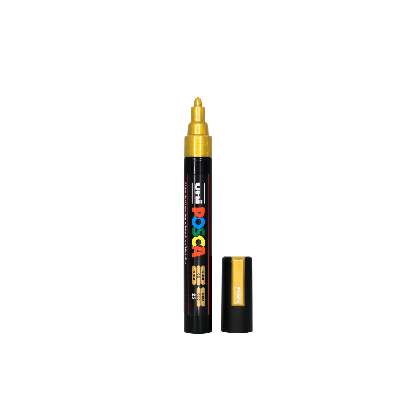 POSCA PC-5M Paint Marker Medium Bullet Tip Gold single pen showing ink colour
