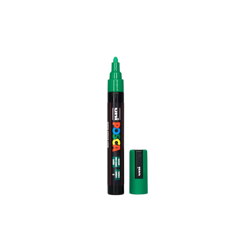 POSCA PC-5M Paint Marker Medium Bullet Tip Green single pen showing ink colour