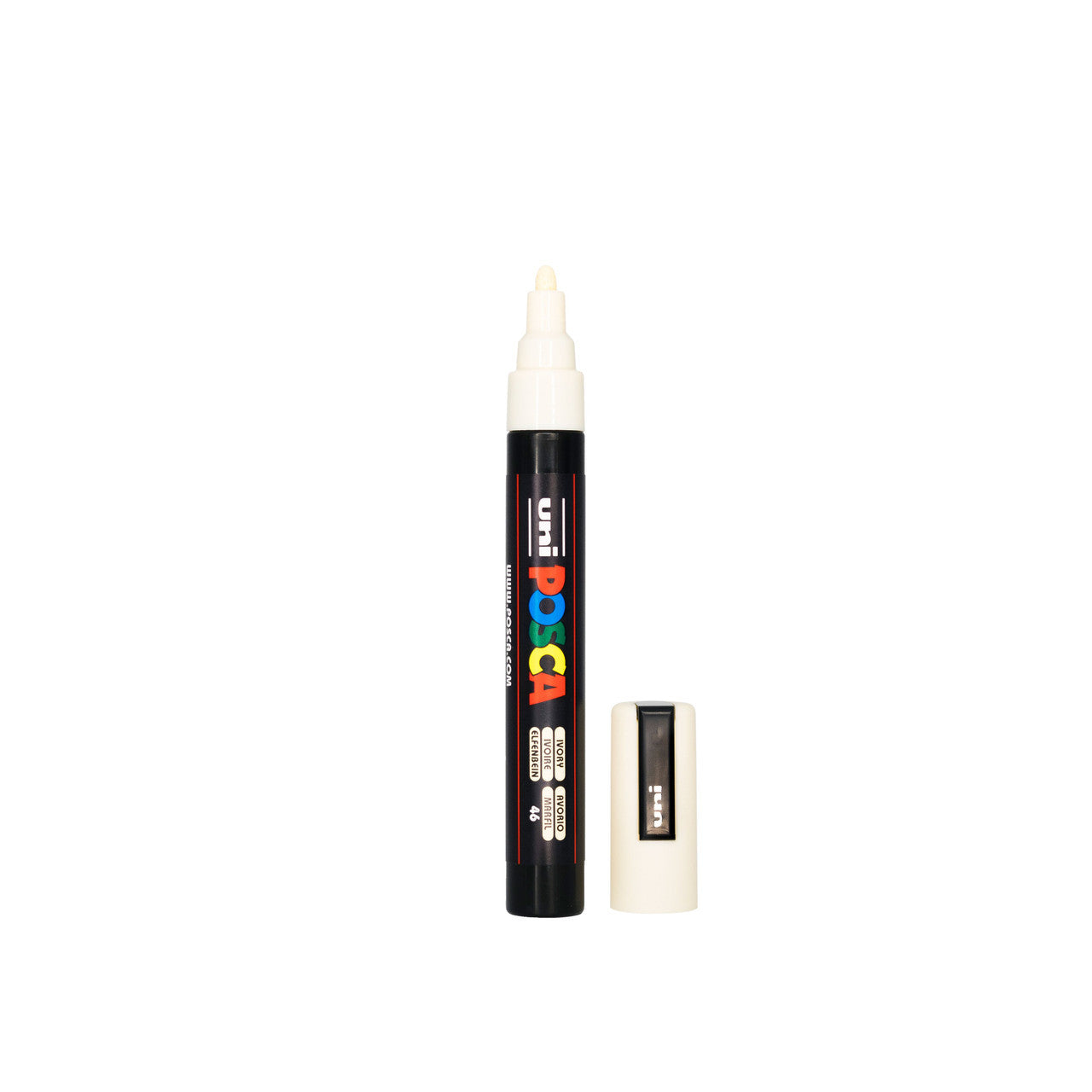 POSCA PC-5M Paint Marker Medium Bullet Tip Ivory single pen showing ink colour