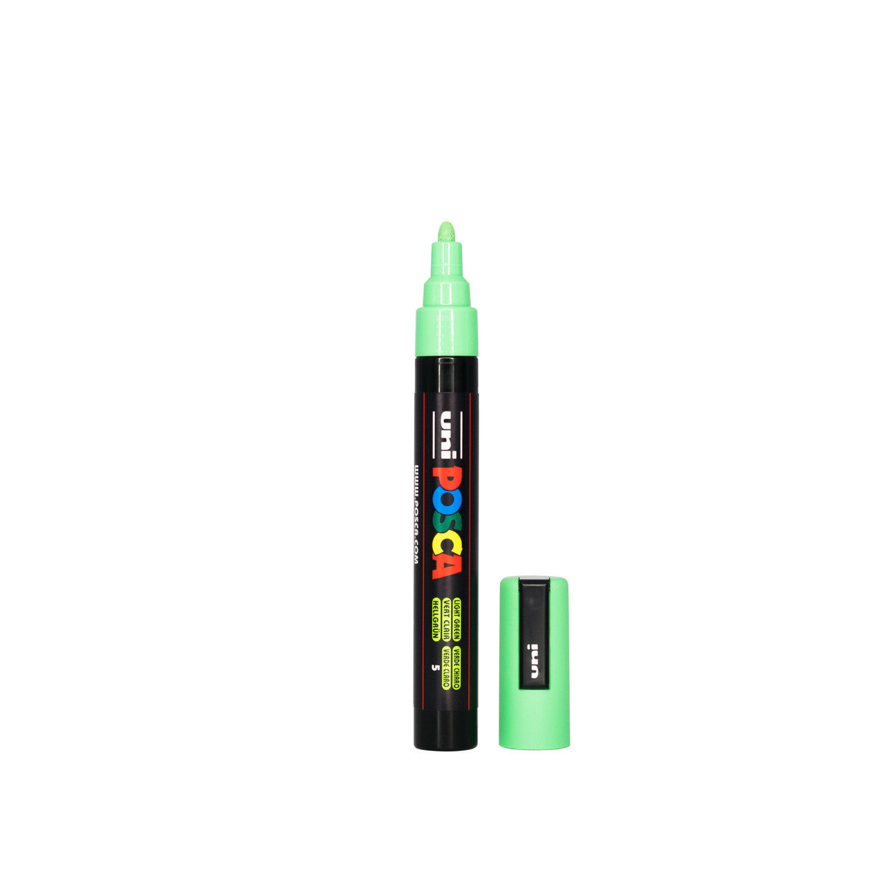POSCA PC-5M Paint Marker Medium Bullet Tip Light Green single pen showing ink colour