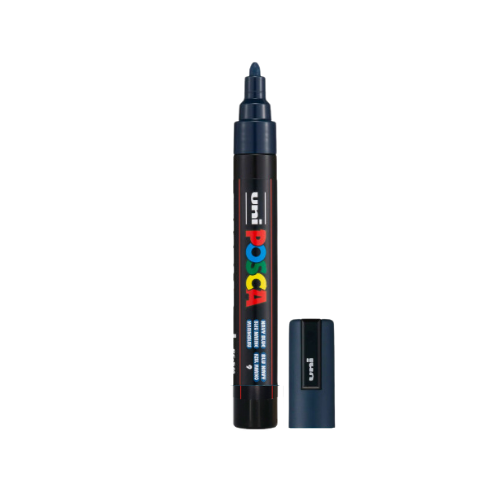 POSCA PC-5M Paint Marker Medium Bullet Tip Navy Blue single pen showing ink colour
