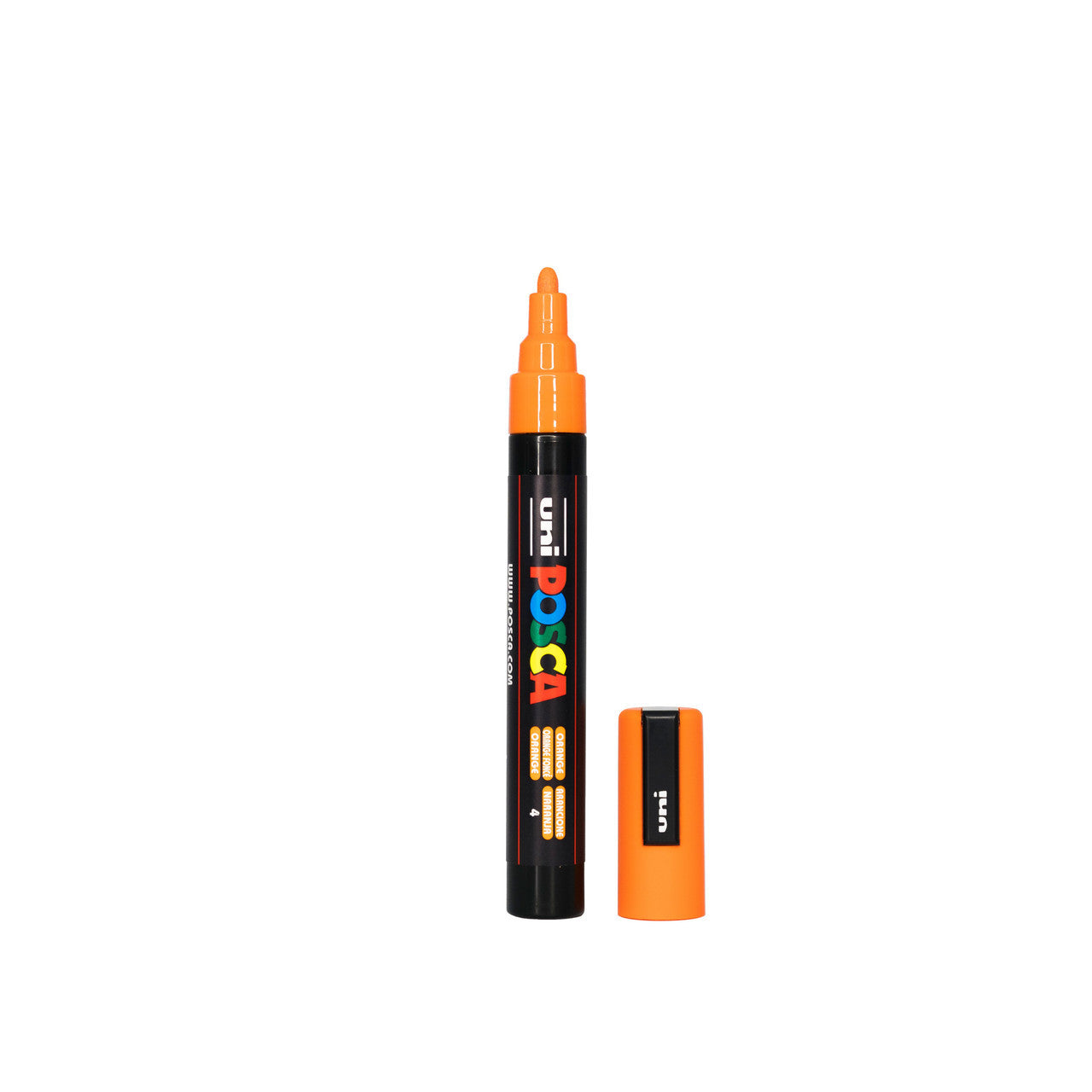 POSCA PC-5M Paint Marker Medium Bullet Tip Orange single pen showing ink colour