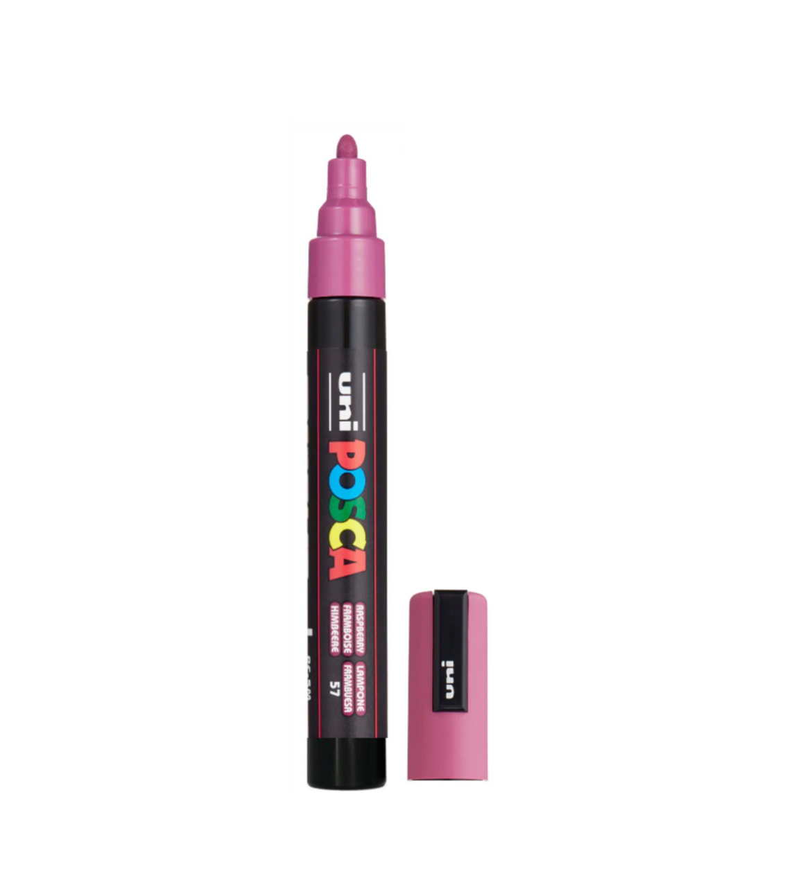 POSCA PC-5M Paint Marker Medium Bullet Tip Raspberry single pen showing ink colour