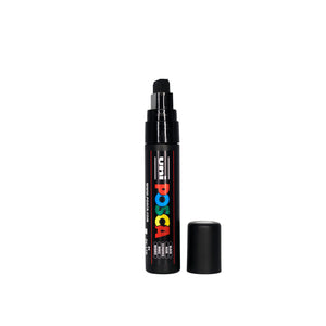 POSCA PC-17K Paint Marker in Black showing the extra-wide 15mm rectangular chisel tip, black barrel with POSCA branding and colour identification band against a white background