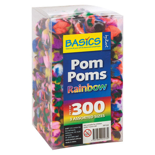 Creative School Supply Basics Rainbow Pom Poms Pack of 300