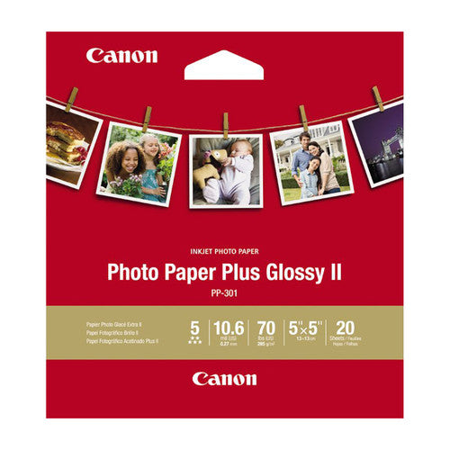 Canon PP-301 5x5 Photo Paper Plus Glossy 20 Sheet Pack