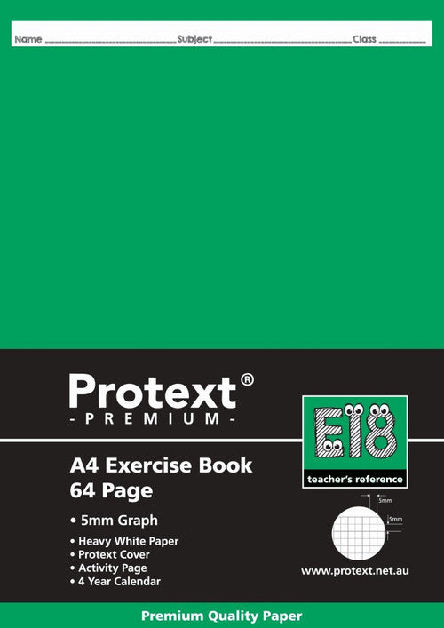 Protext Premium Exercise Book A4 64 Page 5mm Graph Pack 20 — front cover