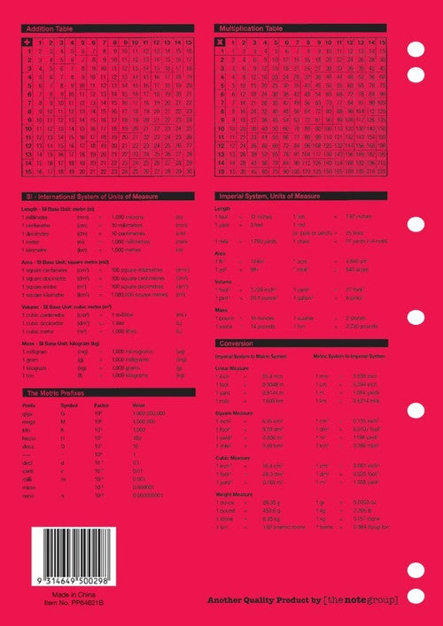 Protext Premium Binder Book A4 128 Page 8mm Ruled Red Margin Reinforced Punched Pack 10 — open pages