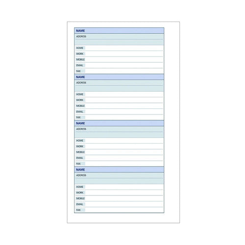 Collins Debden PR2002 Dayplanner Personal Size Telephone/Address Refill