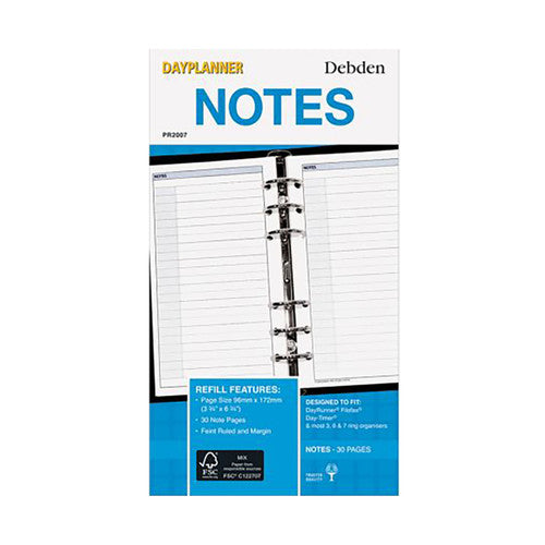 Collins Debden PR2007 Dayplanner Personal Size Notes Refill