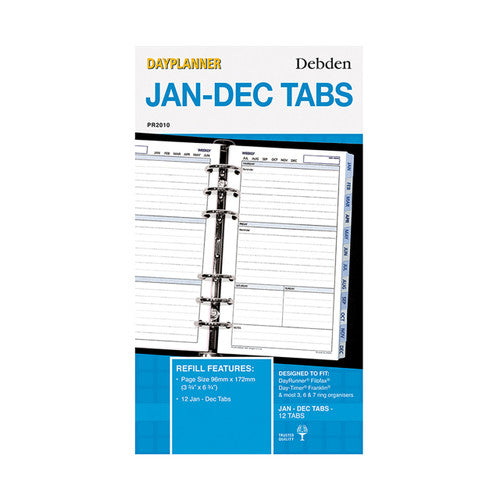 Collins Debden PR2010 Dayplanner Personal Size Jan‚ÄìDec Tabs Refill