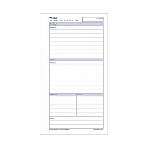 Collins Debden PR2016 Dayplanner Personal Size Weekly Non-Dated Refill