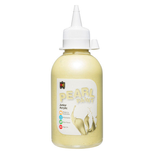 Educational Colours Pearl Paint Junior Acrylic 250ml Yellow