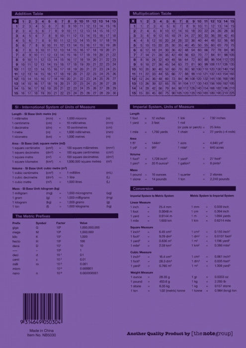 Protext Exercise Book A4 48 Page Ruled Polypropylene Kangaroo Cover Pack 20 — rear view