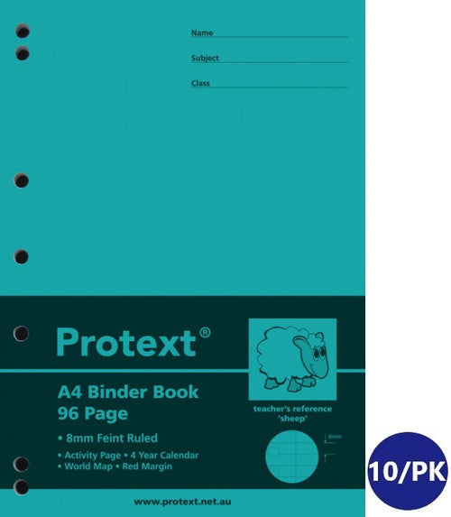 Protext Binder Book A4 96 Page Ruled Polypropylene Sheep Cover Pack 10 — front cover