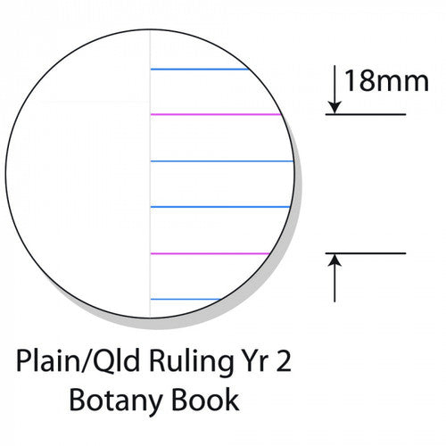 Protext Botany Exercise Book A4 48 Page Plain Plus QLD Year 2 Ruled Polypropylene Panda Cover Pack 20 — open pages