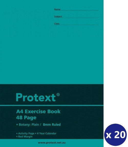 Protext Botany Exercise Book A4 48 Page Plain Plus 8mm Ruled Polypropylene Hen Cover Pack 20 — front cover