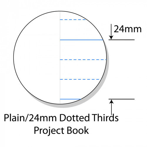 Protext Project Book 330x240mm 64 Page Plain Plus 24mm Dotted Thirds Ruled Polypropylene Bull Cover Pack 10 — open pages