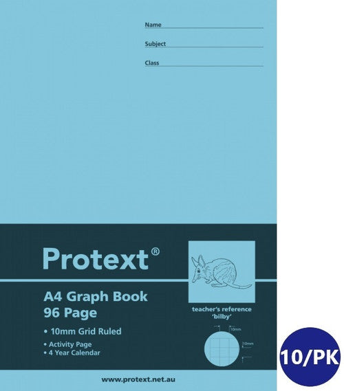 Protext Graph Book A4 96 Page 10mm Polypropylene Bilby Cover Pack 10 — front cover