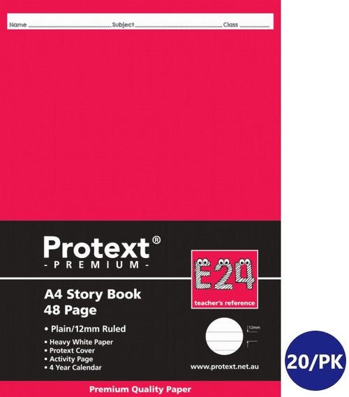 Protext Premium Story Book A4 48 Page Plain Plus 12mm Ruled Pack 20 — front cover