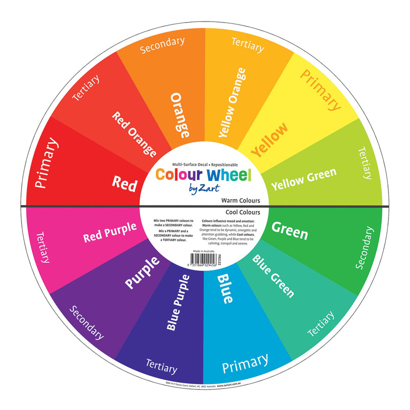 Zart Colour Wheel Multi Surface Decal 35cm Diameter 12 Segment Vinyl-2