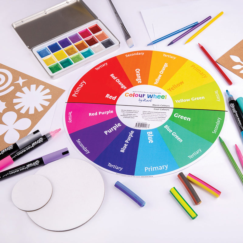Zart Colour Wheel Multi Surface Decal 35cm Diameter 12 Segment Vinyl-1