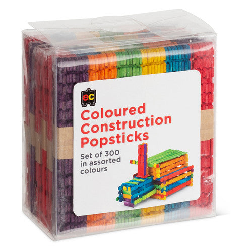 Educational Colours Coloured Construction Popsticks Set of 300