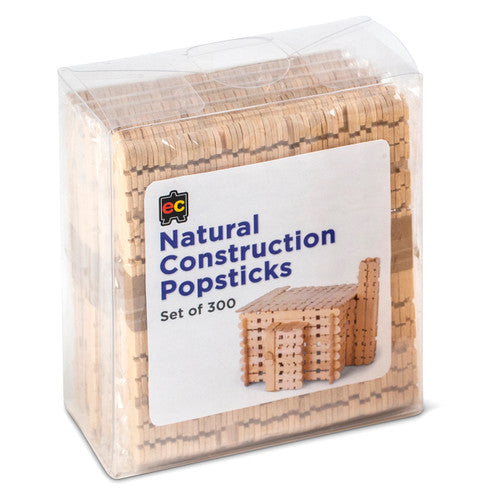 Educational Colours Natural Construction Popsticks Set of 300