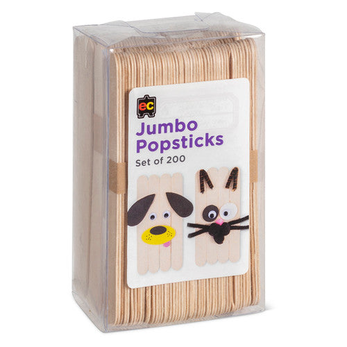Educational Colours Jumbo Natural Popsticks Set of 200