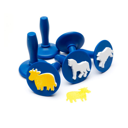 Educational Colours Paint and Dough Stampers Farm Animals Set of 6