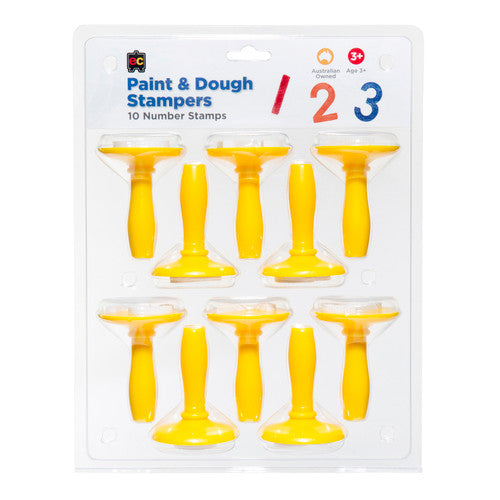 Educational Colours Paint and Dough Stampers Numbers 0â€“9 Set of 10