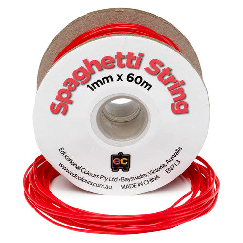 Educational Colours Spaghetti String 60m Red