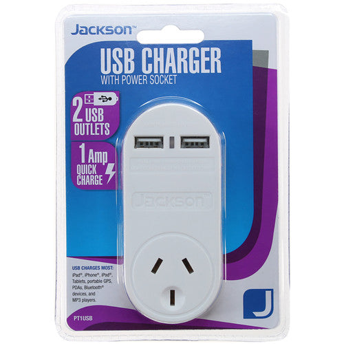 Jackson Fast Charge USB Wall Adaptor 1 Outlet White