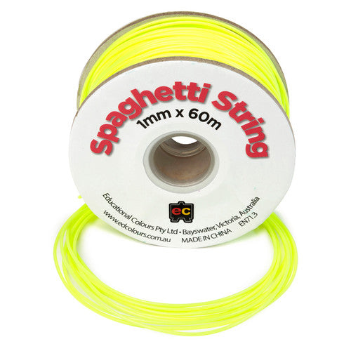 Educational Colours Spaghetti String 60m Fluoro Yellow