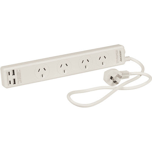 Jackson Fast Charge USB-C Powerboard Switch 4 Outlet White