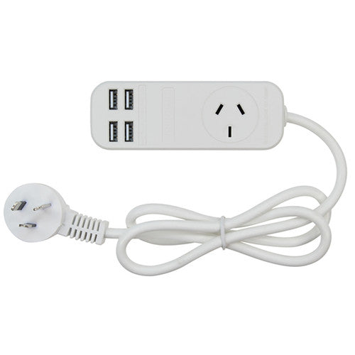Jackson Fast Charge USB Portable Powerboard with 4 USB-A White