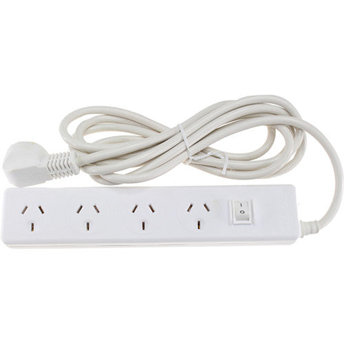 Jackson Extra Reach Powerboard 4 Outlet White